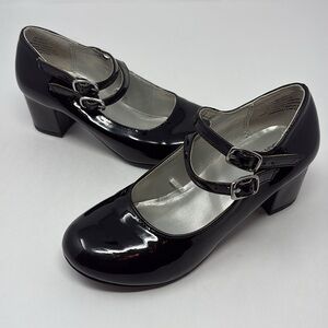 HARPER CANYON: Shiny Black Dress Shoes, Kids Size 13M. Double Buckle